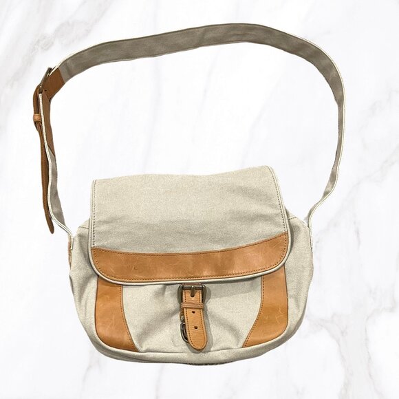 Vintage LL Bean Leather &‎ Canvas Messenger Shoulder Bag, OS - Picture 1 of 7